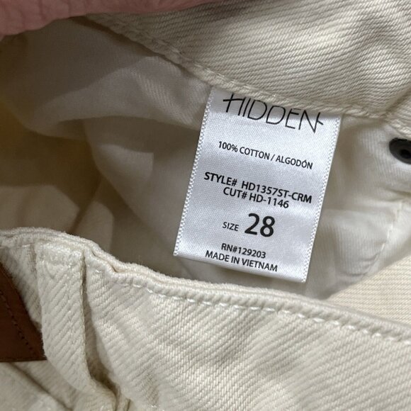 Hidden Tracey Jeans Womens 28 Cream Tracey High Rise Straight Distressed Denim - Picture 11 of 13